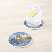 Sint-Peter kerk in de winter in Riga, Letland Zandsteen Onderzetter (Zijkant)