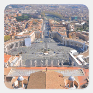 Sint-Peter-plein in Vaticaan, Rome, Italië Vierkante Sticker