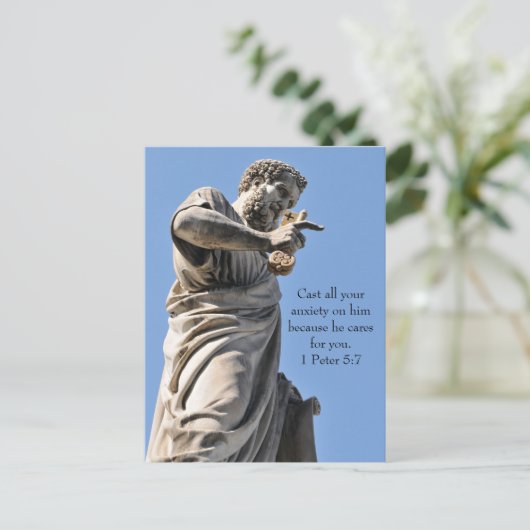 Sint-Peter standbeeld in Rome, Italië Briefkaart (Staand voorkant)