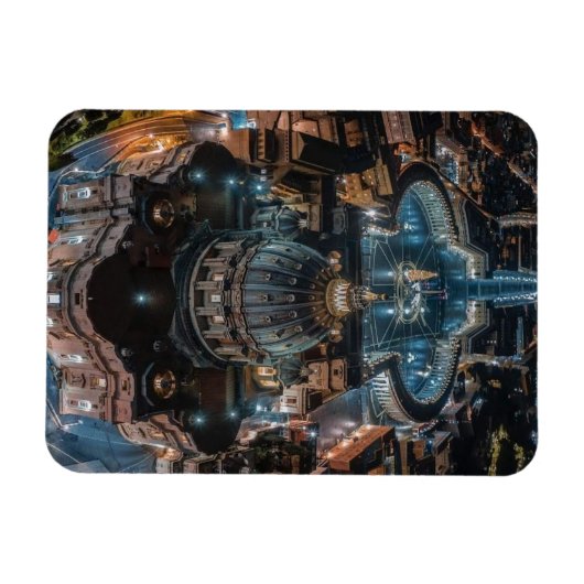 Sint-Peter's Basilica en Square bij nacht Magneet (Horizontaal)