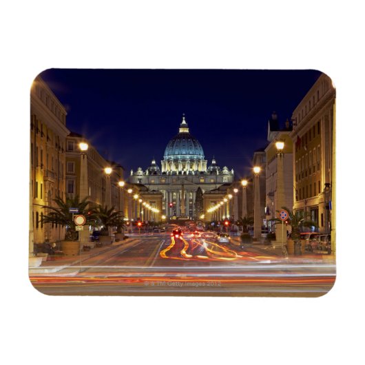 Sint-Peter's Basilica tegen het einde van de weg ' Magneet (Horizontaal)