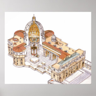 Sint-Peter's Basilica. Vaticaanstad Rome. Italië Poster
