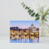 Sint-Peter's kathedraal 's nachts in Rome Italië Briefkaart (Staand voorkant)