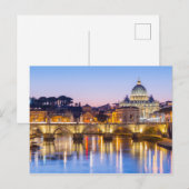 Sint-Peter's kathedraal 's nachts in Rome Italië Briefkaart (Voorkant / Achterkant)