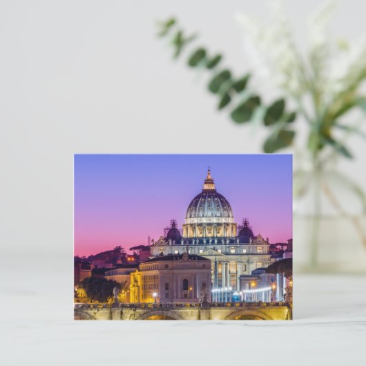 Sint-Peter's kathedraal Vaticaanstad Rome schemk Briefkaart (Staand voorkant)