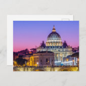 Sint-Peter's kathedraal Vaticaanstad Rome schemk Briefkaart (Voorkant / Achterkant)