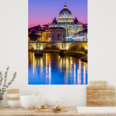 Sint-Peter's kathedraal Vaticaanstad Rome schemk Poster (Keuken)