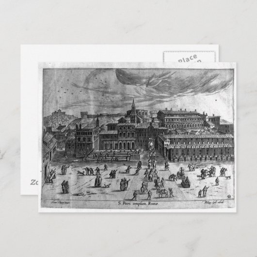Sint-Peter's kerk uit de "Uitzichten van Rome" Briefkaart (Voorkant / Achterkant)