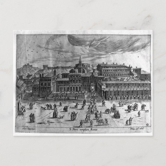 Sint-Peter's kerk uit de "Uitzichten van Rome" Briefkaart (Voorkant)