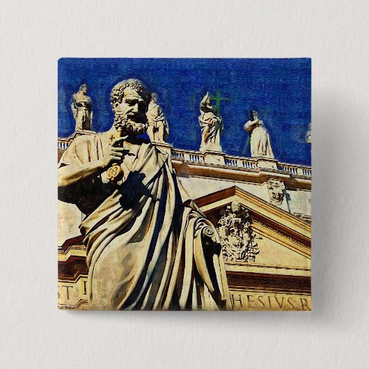 Sint-Peter's plein Rome Vierkante Button 5,1 Cm (Voorkant)