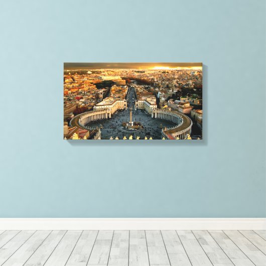 Sint-Peter's plein Vaticaanstad Canvas Afdruk (Insitu (Houten vloer))