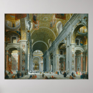 Sint Peter's Rome Giovanni Panini Fine Art Poster