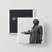 Sint-Petersburg, Alexander Pushkin Vierkante Button 5,1 Cm (Voorkant /achterkant)