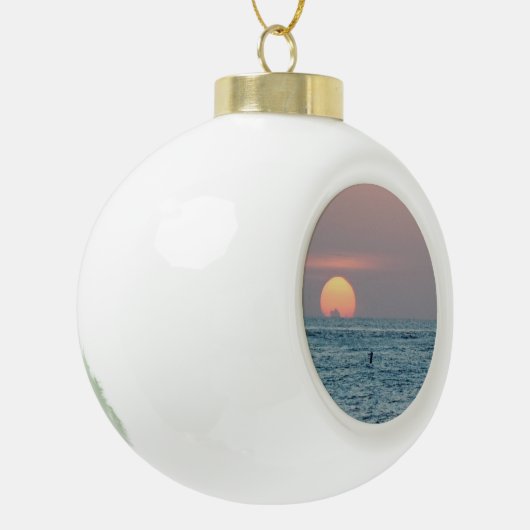 Sint-Petersburg Beach Florida Sunset Keramische Bal Ornament (Links)