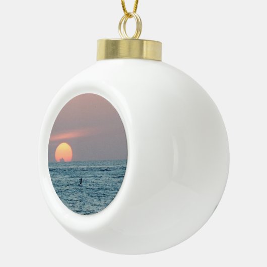 Sint-Petersburg Beach Florida Sunset Keramische Bal Ornament (Rechts)