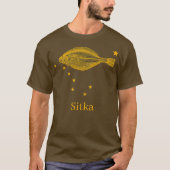 Sint-Petersburg: de staatsvlag van Alaska, heilbot T-shirt (Voorkant)