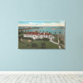 Sint-Petersburg, FL — Aerial of Yacht Club & Canvas Afdruk (Insitu (Houten vloer))