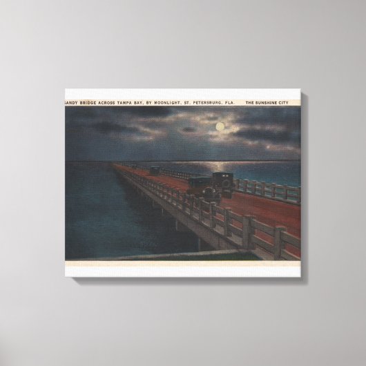 Sint-Petersburg, FL - Moonlit Uitzicht van Gandy Canvas Afdruk (Voorkant)