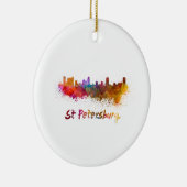 Sint-Petersburg FL skyline in waterverf Keramisch Ornament (Rechts)