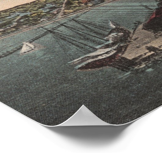 Sint-Petersburg, FL - Uitzicht met waterfront Poster (Hoek)