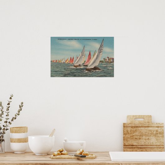 Sint-Petersburg, FL - Uitzicht van Lightning Regat Poster (Keuken)