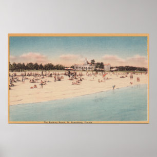 Sint-Petersburg, FL - Uitzicht waterfront van Poster