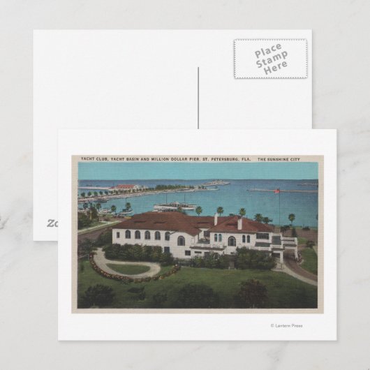 Sint-Petersburg, Florida - Aerial of Yacht Briefkaart (Voorkant / Achterkant)
