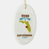 Sint-Petersburg, Florida Map - Home is waar Keramisch Ornament (Rechts)