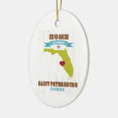 Sint-Petersburg, Florida Map - Home is waar Keramisch Ornament (Links)