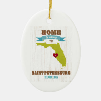 Sint-Petersburg, Florida Map - Home is waar Keramisch Ornament