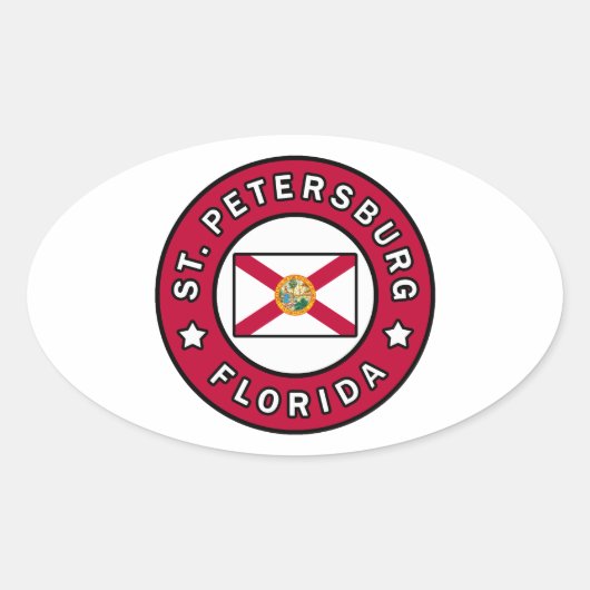Sint-Petersburg Florida Ovale Sticker (Voorkant)