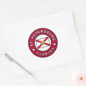 Sint-Petersburg Florida Ovale Sticker (Envelop)
