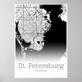 Sint-Petersburg - Florida - Poster van de stadskaa