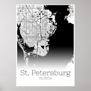 Sint-Petersburg - Florida - Poster van de stadskaa