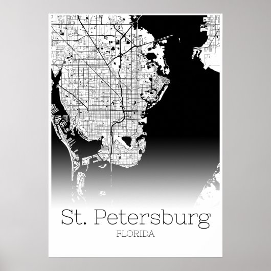 Sint-Petersburg - Florida - Poster van de stadskaa (Voorkant)