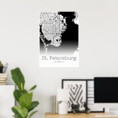Sint-Petersburg - Florida - Poster van de stadskaa (Thuiskantoor)