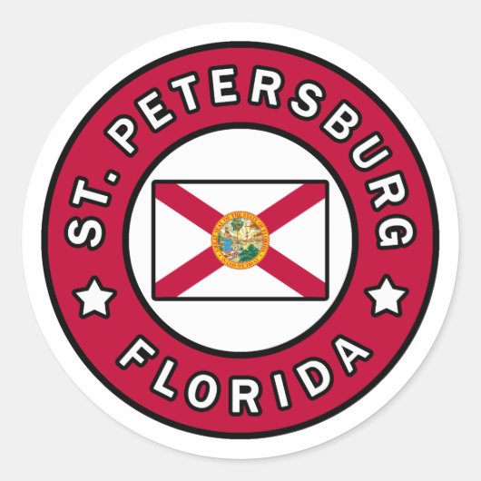 Sint-Petersburg Florida Ronde Sticker (Voorkant)