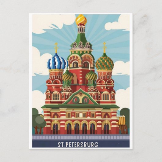 Sint-Petersburg Kerk Rusland Briefkaart (Voorkant)