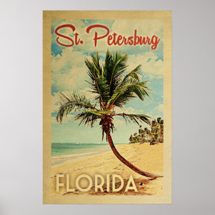 Sint-Petersburg Palm Tree Vintage Poster