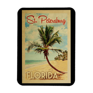 Sint-Petersburg Palm Tree Vintage Travel Magneet