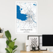 Sint-Petersburg Rusland City Map Eenvoudig Poster (Thuiskantoor)