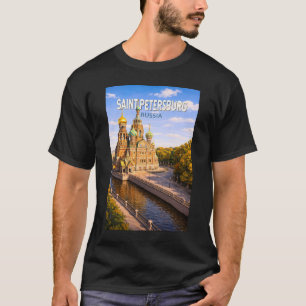 Sint-Petersburg Rusland Illustratie Reis Kunst T-shirt