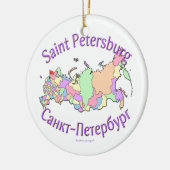 Sint-Petersburg Rusland Kaart Ornament (Links)