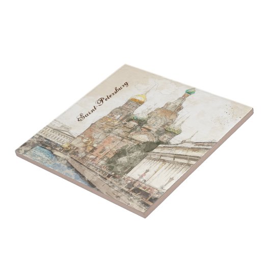 Sint-Petersburg Rusland Keramische Tegel Muurdecor Tegeltje (Zijkant)