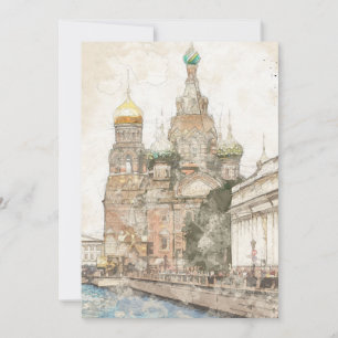 Sint-Petersburg Rusland Kerstkaart – Winterstad
