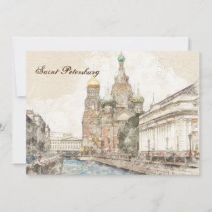 Sint-Petersburg Rusland Kerstkaart   Winterstad
