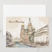 Sint-Petersburg Rusland Kerstkaart | Winterstad (Voorkant / Achterkant)