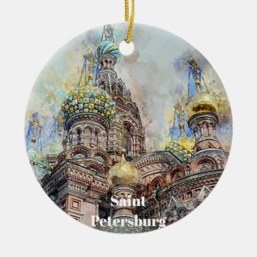 Sint-Petersburg Rusland kerstversiering Keramisch Ornament (Voorkant)