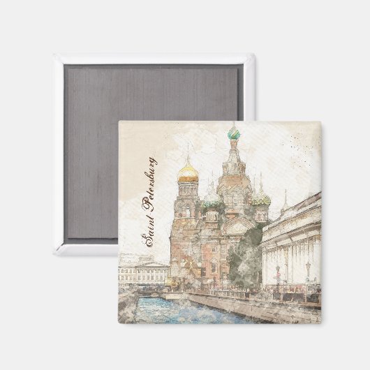 Sint-Petersburg, Rusland Magneet (Voorkant / Achterkant)