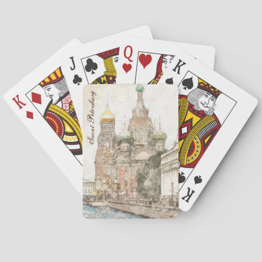 Sint-Petersburg Rusland Poker Speelkaarten (Achterkant)